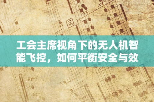 工会主席视角下的无人机智能飞控，如何平衡安全与效率？