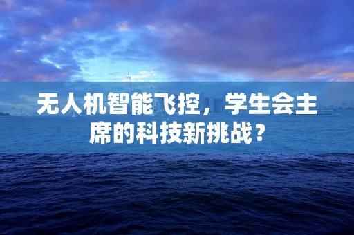 无人机智能飞控，学生会主席的科技新挑战？