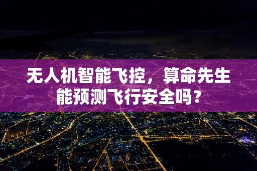无人机智能飞控，算命先生能预测飞行安全吗？