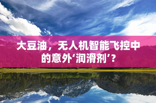 大豆油，无人机智能飞控中的意外‘润滑剂’？