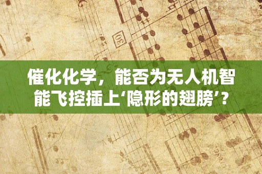 催化化学，能否为无人机智能飞控插上‘隐形的翅膀’？
