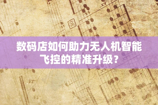 数码店如何助力无人机智能飞控的精准升级？