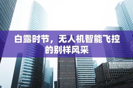 白露时节，无人机智能飞控的别样风采