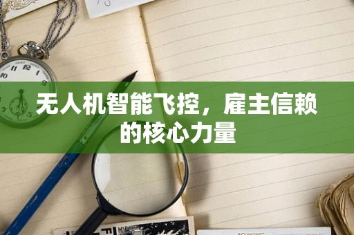 无人机智能飞控，雇主信赖的核心力量
