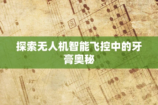 探索无人机智能飞控中的牙膏奥秘