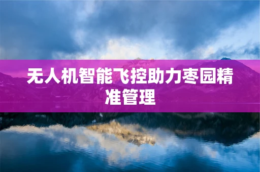 无人机智能飞控助力枣园精准管理