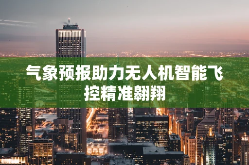 气象预报助力无人机智能飞控精准翱翔
