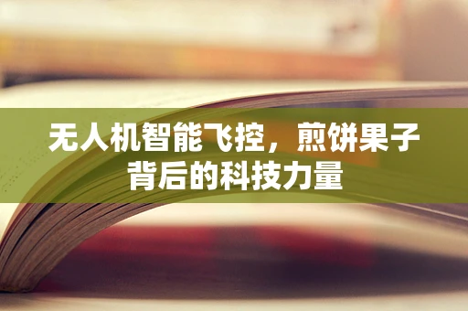 无人机智能飞控，煎饼果子背后的科技力量