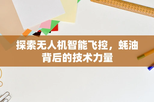 探索无人机智能飞控，蚝油背后的技术力量