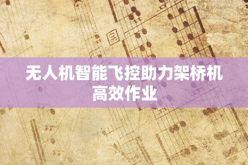 无人机智能飞控助力架桥机高效作业