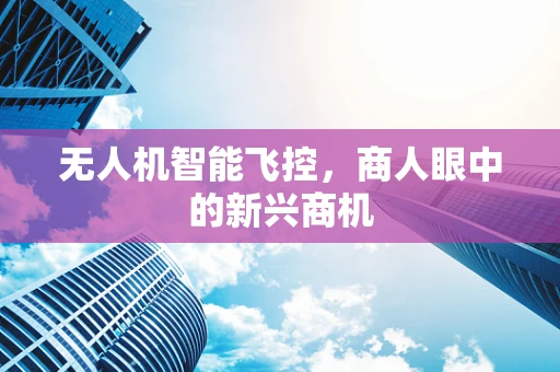 无人机智能飞控，商人眼中的新兴商机