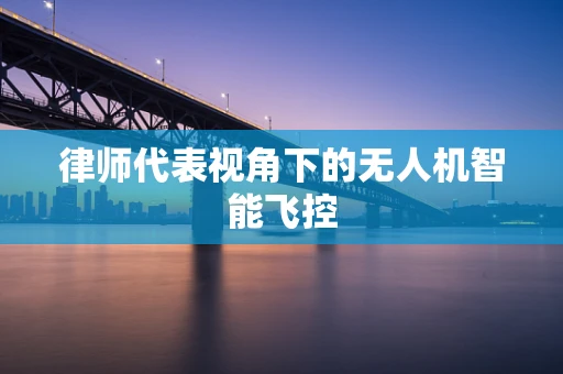 律师代表视角下的无人机智能飞控