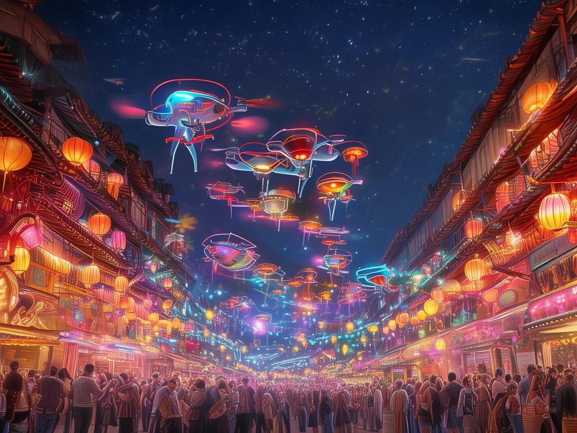 无人机智能飞控助力夜市音乐节精彩绽放